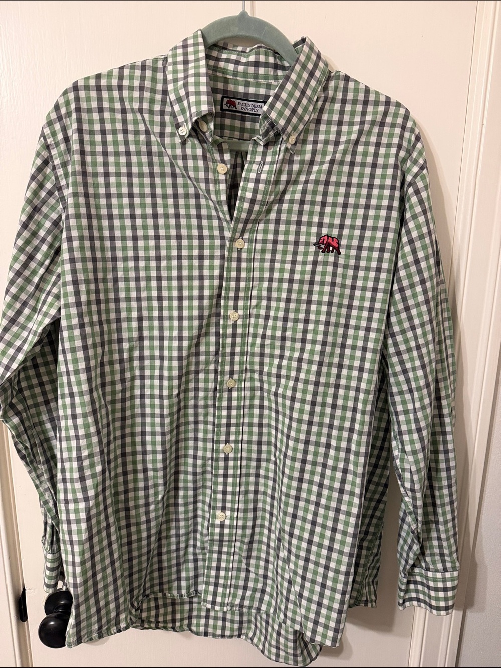 Pachyderm Panoply Men’s Medium Plaid Button-Down Shirt (Alabama)